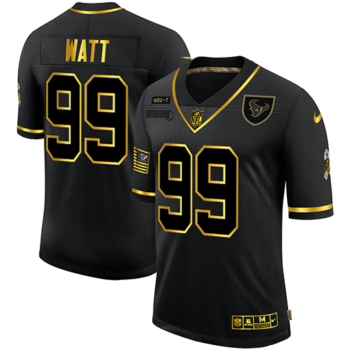 Houston Texans #99 J.J. Watt Men Nike 2020 Salute To Service Golden Limited NFL black Jerseys